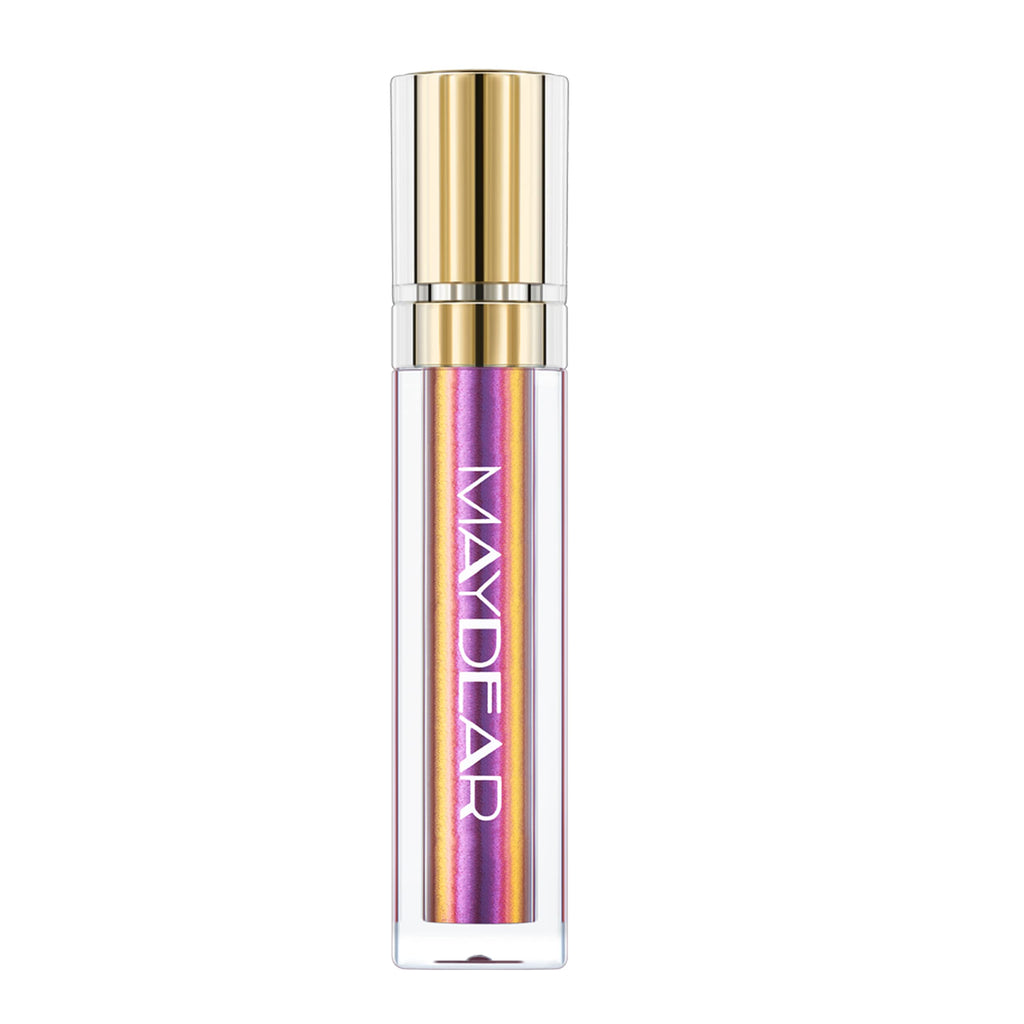 Maydear Chameleon Lipstick, High Pigmented Pink Lipstick for Women Metallic Shine Lip Gloss, Full-Coverage Multichrome Long Lasting Rainbow Lip Makeup, Fuchsia(01)