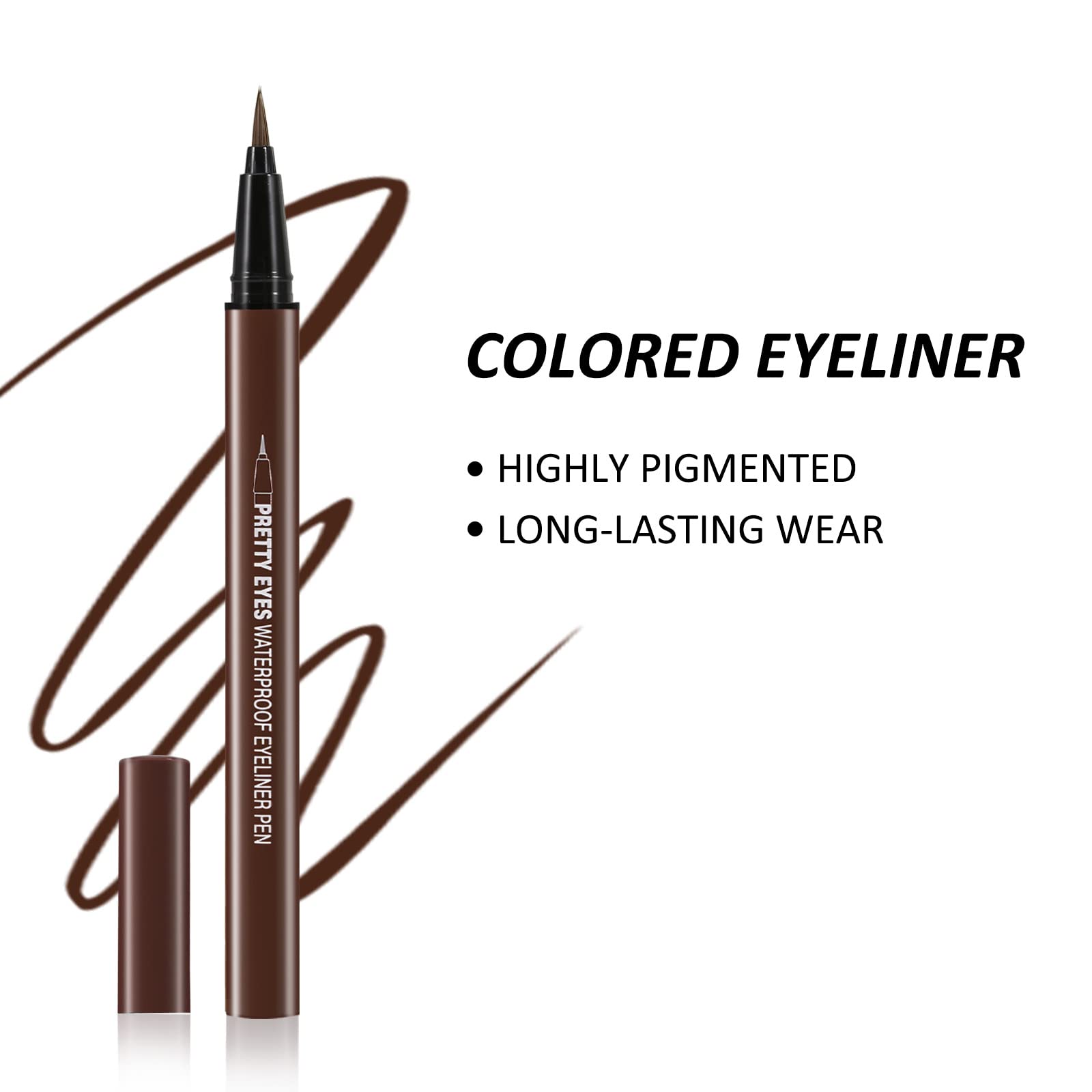 Boobeen 3pcs Liquid Eyeliner Pen, Matte Eye Liner with Precision Tip, Long Lasting Eyeliner Pencil for Bold Eye Makeup, Glides on Smoothly