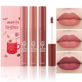 Tiejdhr 3Pcs Nude Matte Lipstick Set, Ice Cream Velvet Smooth Matte Lip Gloss, 24 Hour Natural Long Lasting & Nourishing Lip Glaze Non-stick Cup for Women Makeup (Set C)