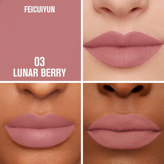 FeiCuiYun Matte Calligraphy Liquid Lip Liner Lipstick Pencil, Lunar Berry Long-Lasting Transfer-Proof Lip Stain, Lightweight Lipstick, Sheer Buildable Color, Fades to a Natural Wash of Colors