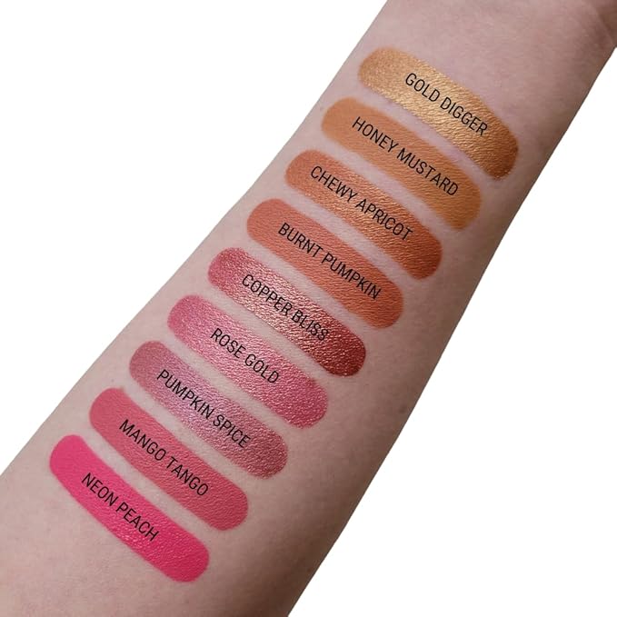 Aromi Rose Gold Metallic Liquid Lipstick - Peachy Pink, Coral Shade
