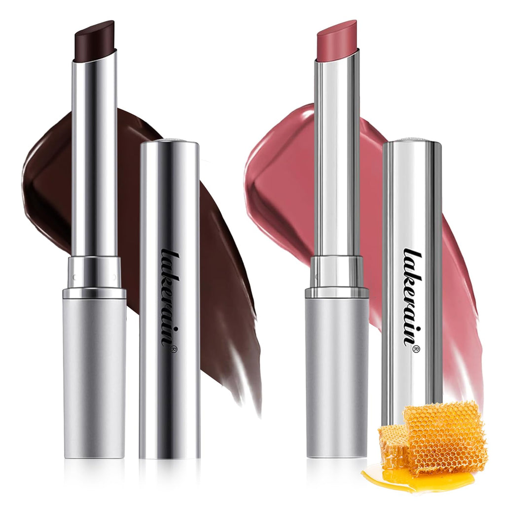 2Pcs Black and Pink Moisturizing Honey Noir Lipstick for All Skin Tones