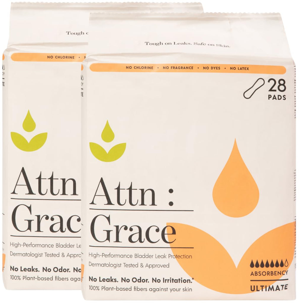 Attn: Grace Ultimate Incontinence Pads for Women - Plant-Based, 56 Count
