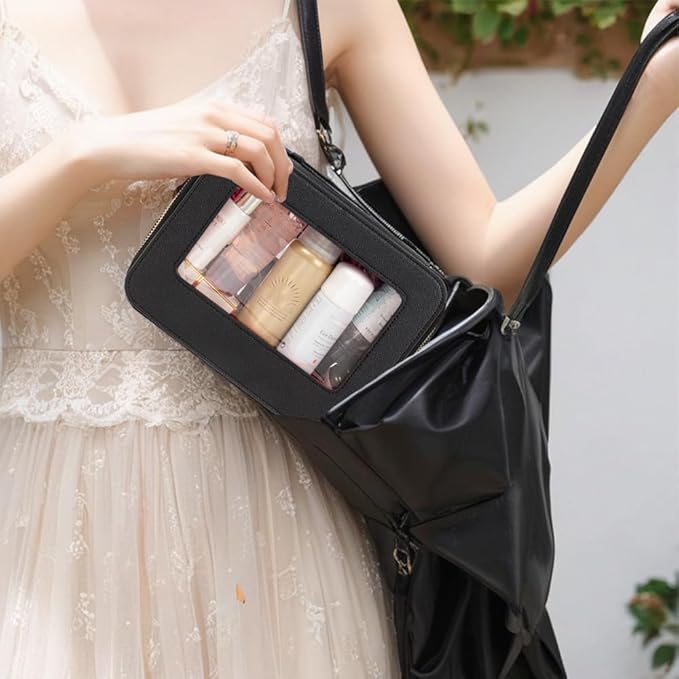Clear Mahjong Tile Bag, Makeup Bag Set Travel Makeup Case Clear Cosmetic Travel Bag Small Makeup Organizer Mini Make Up Pouch for Purse Waterproof Toiletry Bag Portable Car Essentials Car Organizer