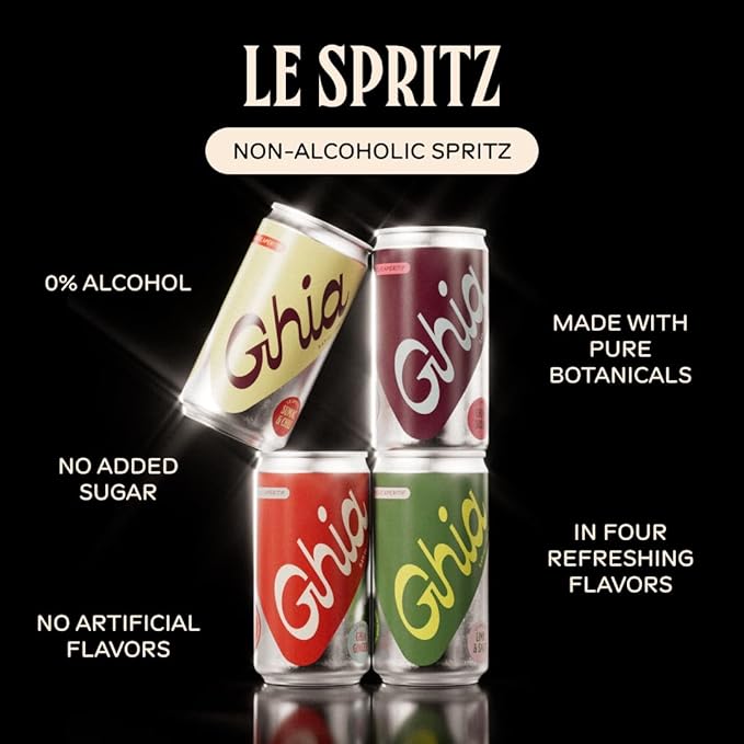 Ghia Non-Alcoholic Le Spritz 16-Pack, Canned Mocktail & Cocktail Mixer