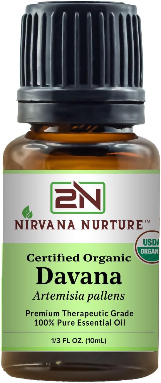 Nirvana Nurture Davana Essential Oil, 100% Pure Undiluted, Aromatherapy Oil for Diffuser, Hair & Skin Care