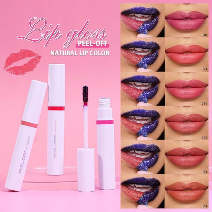 Hxssll Peel off Lip Stain Masque - Lip Liner Peel Off Lip Stain Tattoo, All Day Peel-Off Lip Tint,Long Lasting Waterproof Transfer-proof Lip Mask Peel Off Lip Gloss,Stay Lip Makeup C06#
