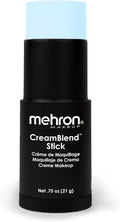 Mehron Makeup CreamBlend Stick | Face Paint, Body Paint, & Foundation Cream Makeup | Perfect for Halloween.75 oz (21 g) (Pastel Blue) | Made in the USA