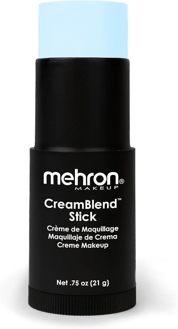 Mehron Makeup CreamBlend Stick | Face Paint, Body Paint, & Foundation Cream Makeup | Perfect for Halloween.75 oz (21 g) (Pastel Blue) | Made in the USA
