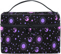 MNSRUU Makeup Bags, Moon Sun Stars Makeup Organizer Bags Toiletry Bag Box Travel Cosmetic Bag Make Up Train Case for Women Teen Girl Ladies