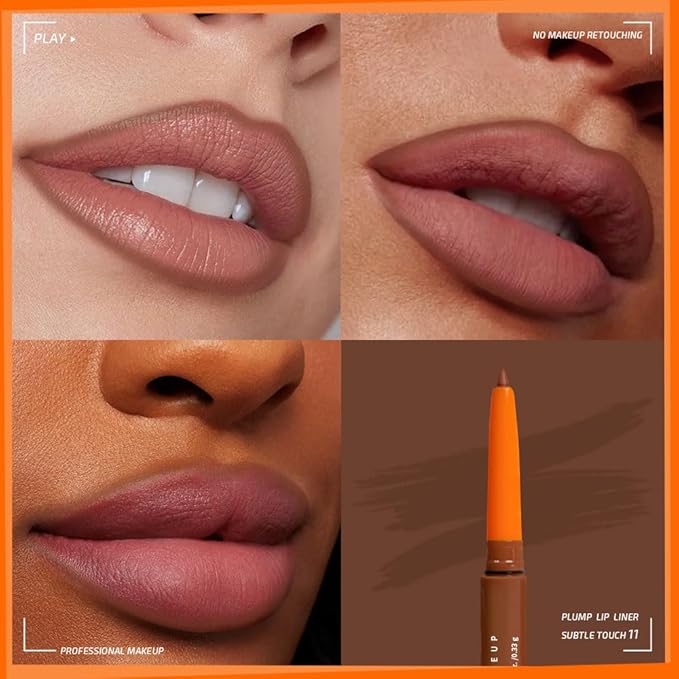 KXmzeG Matte Lip Liner Pencil for Shaping Lips, Retractable Creamy Brown Crayon LipLiner Pencil, Long Lasting Waterproof Lipstick Lip Liner Makeup, Vegan Beauty 11#