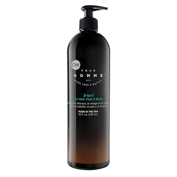 CHI pour Homme 3-in-1 Cleansing Hair, Face & Body Wash for Men, 25 oz