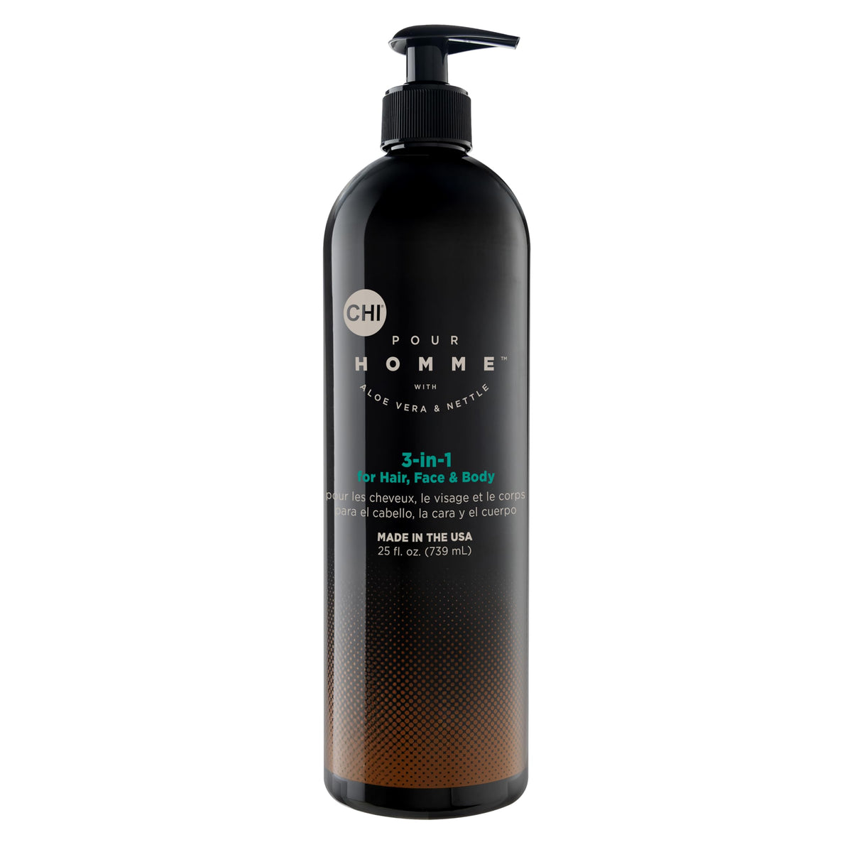 CHI pour Homme 3-in-1 Cleansing Hair, Face & Body Wash for Men, 25 oz