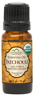 US Organic 100% Pure Patchouli Essential Oil - USDA Certified Organic, Steam Distilled - W/Euro droppers (More Size Variations Available) (10 ml /.33 fl oz)