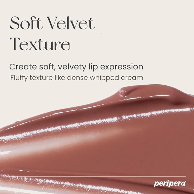 Peripera Ink The Velvet Lip Tint | Highly Pigmented, Longwear & Weightless Lip Tint | Smudge-Proof, Buildable Color for Lips & Cheeks | K-Beauty Makeup, Safe for Sensitive Lips (043 Caffeine Nude)