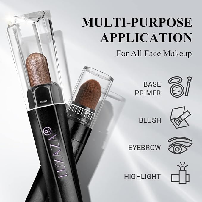 LUXAZA PRO Plum Eyeshadow Stick Makeup Set 10PCS, Neutral Shimmer And Matte Cream Eye Shadow Palette, Metallic Bronze Smoky Eyeliner Brightener Crayon Pencil Kit, Ideal Gift for Women -Cocoa Crush