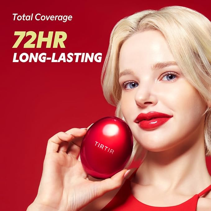 [*Mini Size*] TIRTIR Mask Fit Red Cushion Foundation | Full coverage, Weightless, Skin fit, Satin Glow Finish, Korean Makeup, beauty, Tattoo cover up, Buildable (#40N Cinnamon, 0.15 Fl Oz)