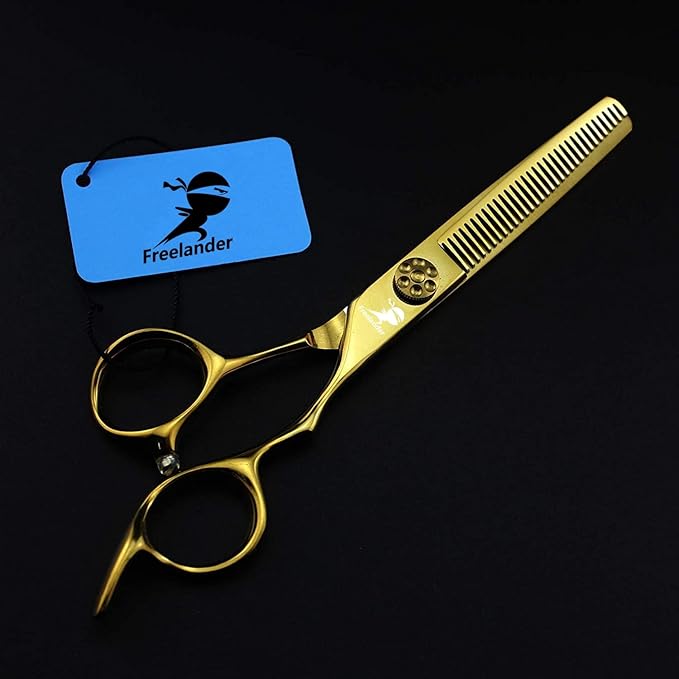 ROCOCO 6.0 Inch Hand Sharpened Hair Cutting Shears Set with Case - Golden