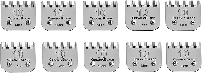10#Dog Grooming Ceramic Blade sets,Compatible with Andis/Oster A5/Wahl 10KM