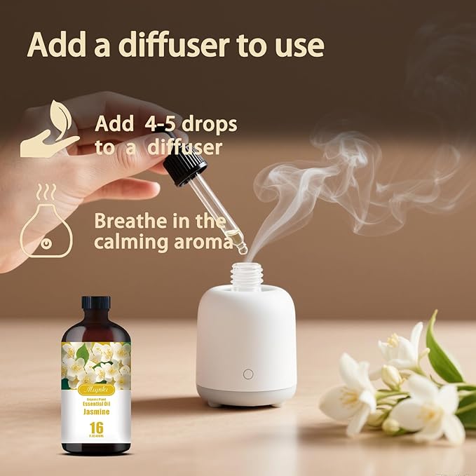 MLYNKL Jasmine Essential Oil,Jasmine Oil for Home Diffuser,16 fl oz