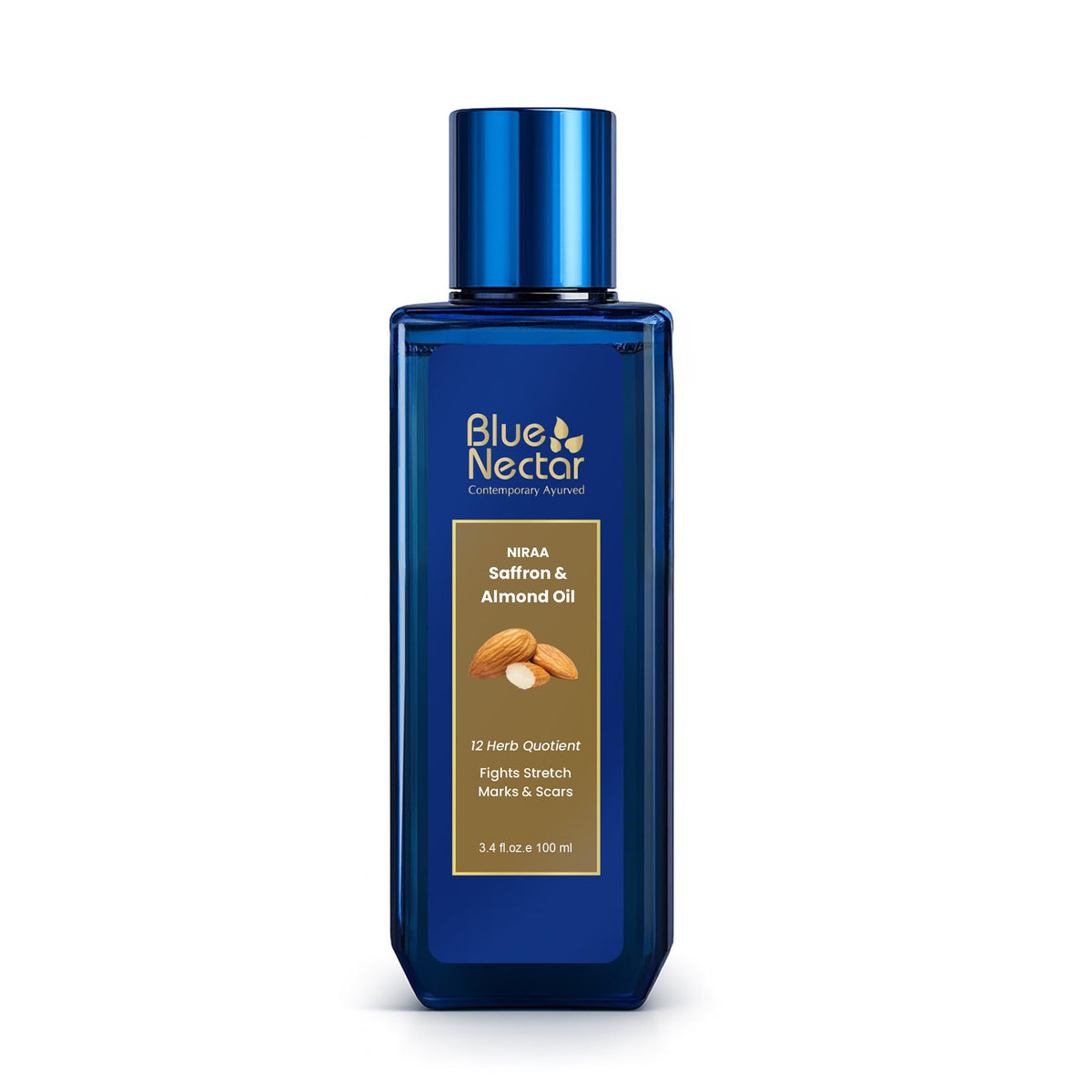 Blue Nectar Saffron & Almond Body Oil | Ayurvedic Product for Crepey Skin