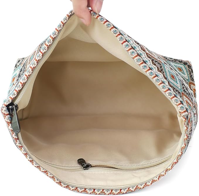 BBORGDC Stylish Jacquard Makeup Bag - Large Capacity Cosmetic Pouch & Travel Toiletry Organizer with Zipper, Perfect for Daily Use & Gifts