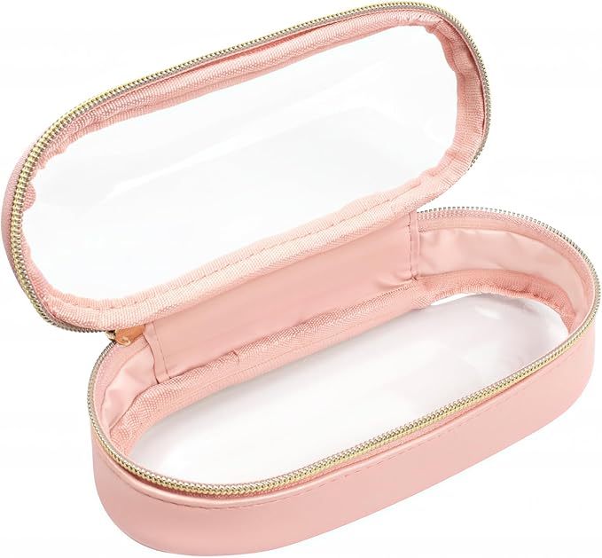 FFpaw Clear Makeup Brush Holder, Travel Makeup Brush Pouch Makeup Brush Bag Organizer Makeup Brush Travel Case with Zipper Waterproof Makeup Travel Case Cosmetic Bag for Women