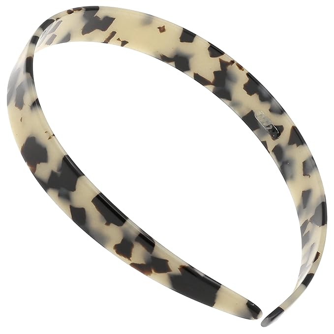 Camila Paris CP3467 French Headband for Women, Handmade White Tokyo, Strong Hold Grip Women's Hair Band, Ligth and Very Flexible, No Slip Durable Styling Girls Hair Accessories, Made in France
