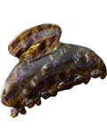 Prettyou Handmade Celluloid Acetate French Design Barrettes Tortoise Shell Claws Hair Claw Luxury Fashion Accessories Hair Clip for Women (brown purple)