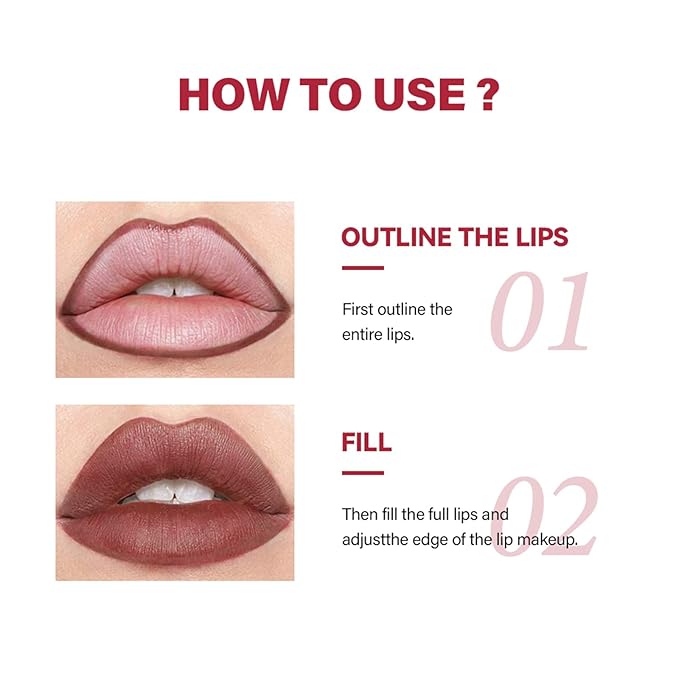 4 Colors Sculpting Matte Lip Liner Set,Mini High-Pigmented Long Lasting