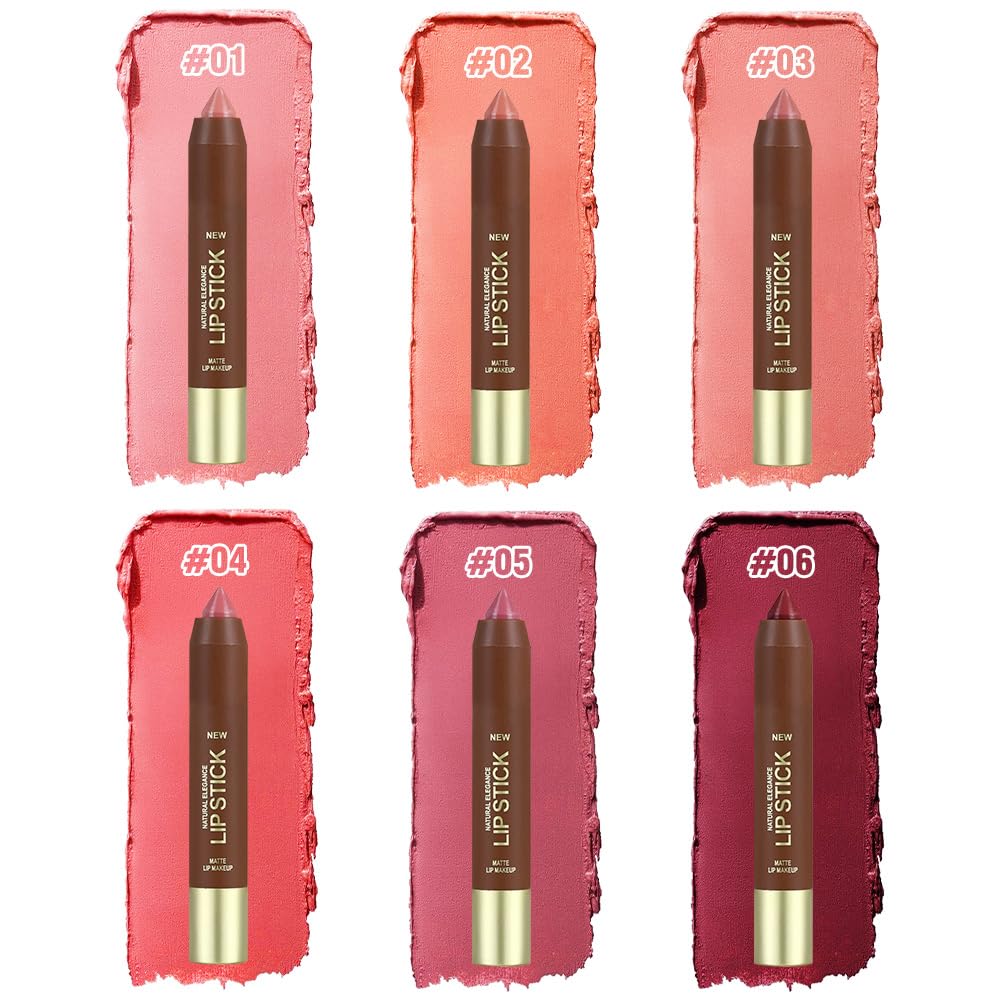 IATMOMOD 2Pcs Matte Lipstick Crayon Set for Women, 24 Hour Mauve Cherry Red Lipstick Lip Liner Pencil Long Lasting Waterproof Smudge Proof, Neutral lip liner marker Easy Application Full Coverage