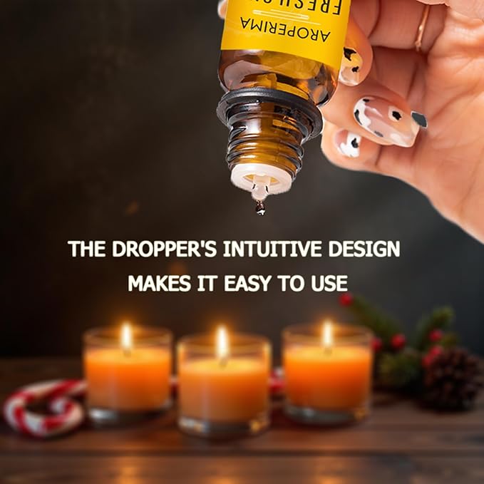 AROPERIMA WOODSHOP Fragrance Essential Oil Set - French Vanilla, Amber, Forest Pine, Fresh Cotton, Fresh Cut Grass, Sandalwood 6x10ML for Diffusers, Massage, Perfume, Soap Making and Candle