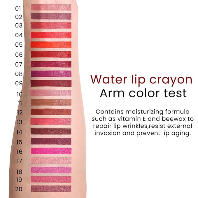 JUAAZIN Classical Red Matte Lip Liner Crayon with Sharpener - Waterproof Smudgeproof Long-Wear Lip Pencil, Creamy Pigmented Lip Crayon for Women, 12HR Stay Silky Velvet Lip Liner 06#