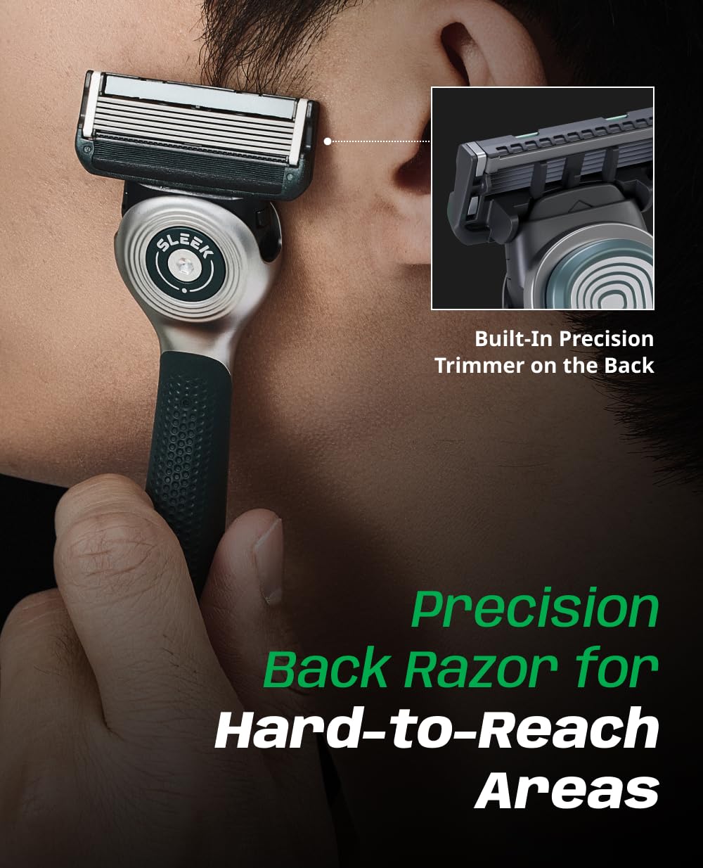 DORCO SLEEK 6 Blade Razor for Men with Multi-Flex Technology for a Smooth & Comfortable Shave | Cartridge Razor for Men, Razor Handle + 2 Cartridges