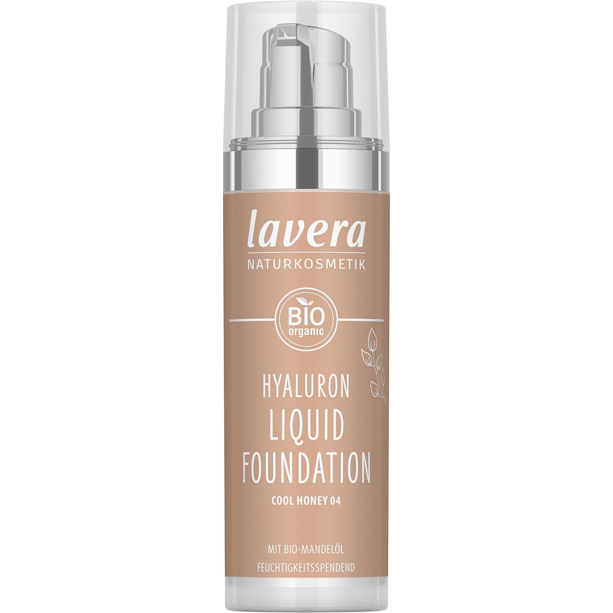 lavera Hyaluron Liquid Foundation - Warm Nude 03 - Foundation Make Up with Hyaluron & Almond Oil for a Flawless Complexion - Face Make Up - PETA Certified - Vegan - Made in Germany - 1 Fl Oz