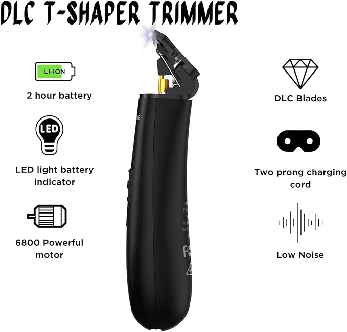 Supreme Trimmer Professional T Shaper | Cordless Hair & Beard Liner for Men | Low Noise, Precision Edger Clippers | Ideal for Sensitive Skin, Kids & Elderly | Barber & Home Use