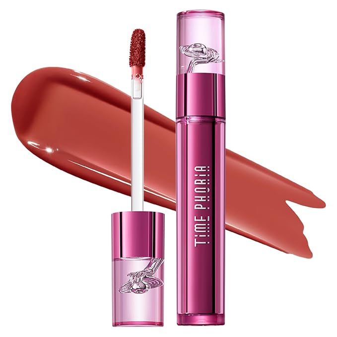 TIMEPHORIA Altera Blurring Tint Lip Stain, Glossy to Soft Matte Finish, Blur Lip Lines, Weightless No-Sticky Airy Velvet Texture, Vibrant Hydrating Long-Lasting Lip Makeup (008 Ignite)