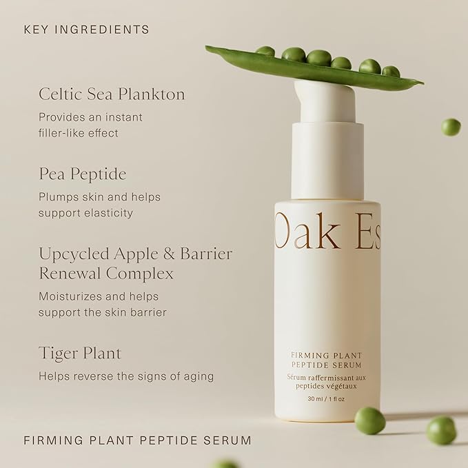 Oak Essentials Firming Plant Peptide Serum, Peptide Face Serum, 1 fl oz