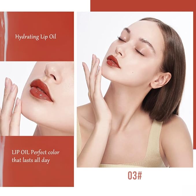 Hxssll Dual-Ended Lip Stain & Lip Oil – 2-in-1 Matte Color and Hydrating Gloss, Long-Lasting Non-Sticky Lip Tint, Nourishing Moisture & Glassy Shine for Day-to-Night Looks 03#