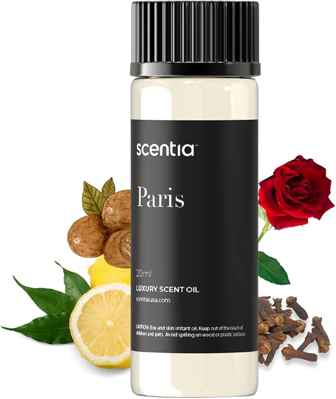 Scentia Paris Muse Aromatherapy Oil for Diffuser – Hotel Scent Inspired by Hotel Costes Paris – 20 mL – Rose, Sandalwood & Clove Natural Fragrance Oil for Waterless & Cold Air Diffusers, Made in USA