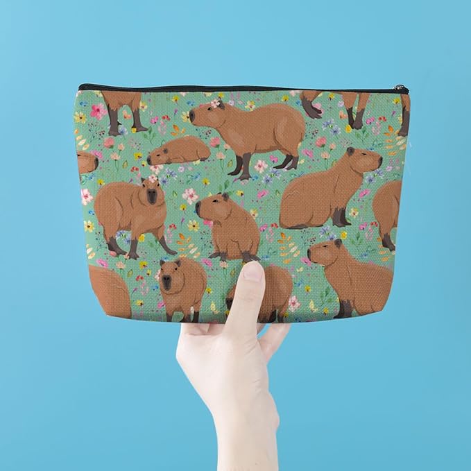 Azteoiz Cute Capybara Makeup Bag Capybara Gifts Cosmetic Bag Animal Lover