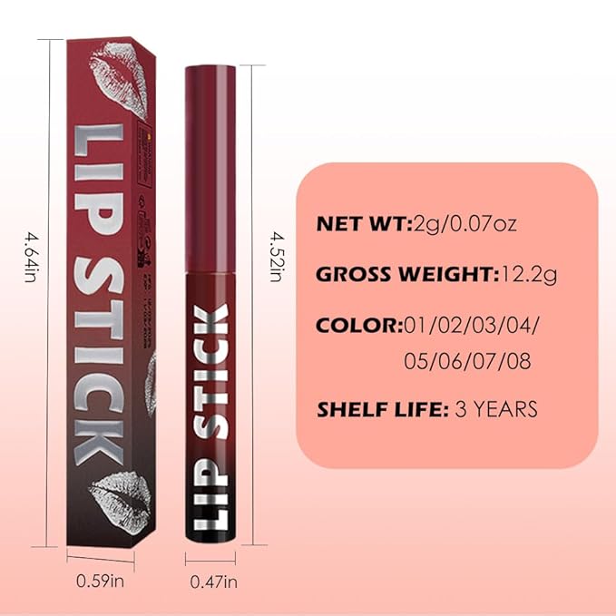 QIDSTERS Matte Lipstick Crayon for Women, Cherry Red Lip Stick Pencil 24 Hour Long Lasting Waterproof, Non-Drying Hydrating Formula Lip Gloss Makeup, Vegan & Cruelty-Free, 07