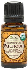 US Organic 100% Pure Patchouli Essential Oil - USDA Certified Organic, Steam Distilled - W/Euro droppers (More Size Variations Available) (15 ml /.5 fl oz)