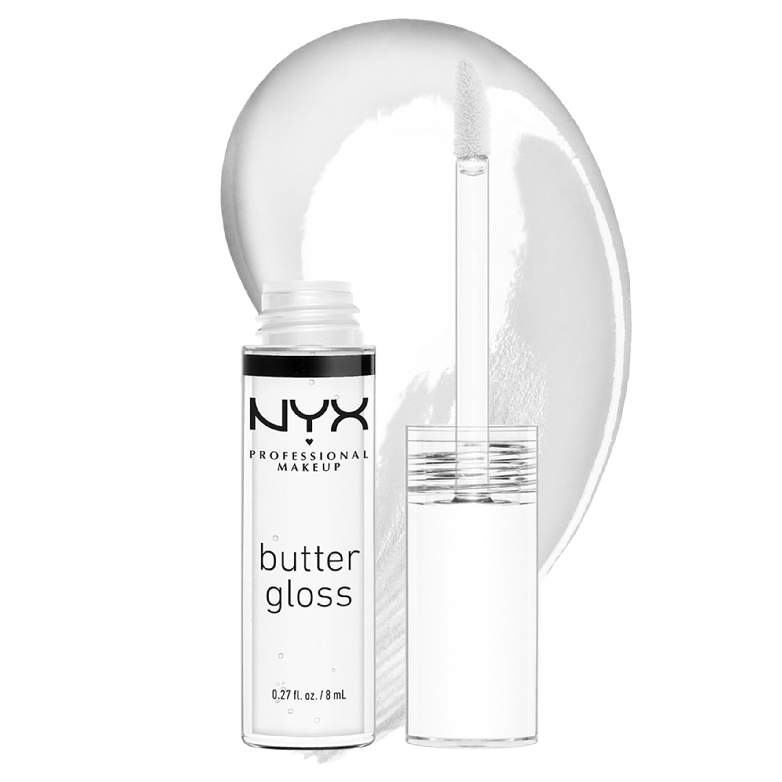 NYX PROFESSIONAL MAKEUP Butter Gloss, Non-Sticky Lip Gloss - Sugar Glass,Clear