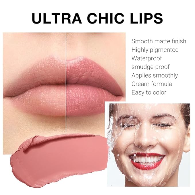 evpct Orange Nude Pink Matte Creamy Lipstick for Women, Long Lasting Waterproof Velvet Lipstick, Lip Stick Crayon Buildable Blendable Creamy Color, Longwear Lip Makeup Cruelty-free 24 hours original