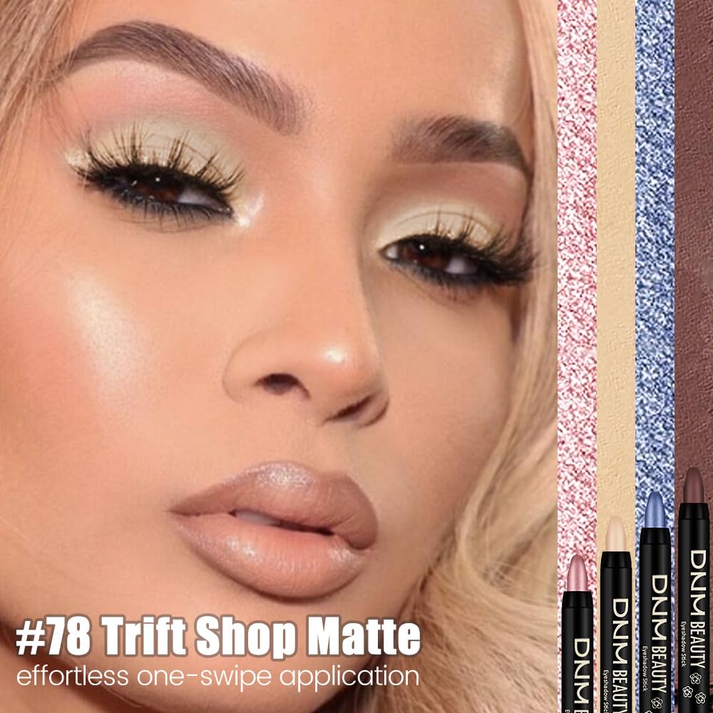 IATMOMOD Nude Matte Cream Eye Shadow Stick Makeup for Women, Nude Matte Eyeliner Pencil Eyeshadow Brightener Stick for Eyes, Waterproof Eyeshadow Applicator Blendable sombras para ojos 78#