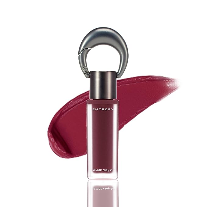 ENTROPY Makeup Matte Lip Tint – Soft Blur Line/Lightweight Velvet Matte Lip Tint, Soft Focus Finish, Natural MLBB Color, Long Lasting Lip Color - Rhodia Gem (Deep Rosy Plum)