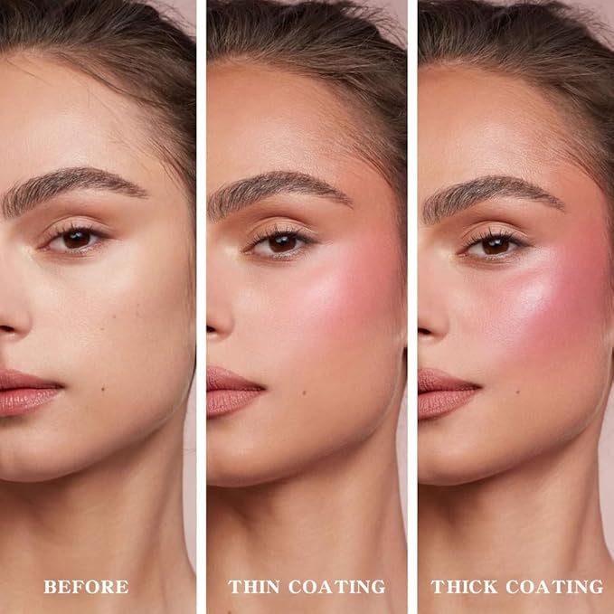 HHLTOH Matte Blush Powder for Cheeks, Cruelty Free Makeup – Long Lasting Natural Face Blusher Makeup, Lightweight Blendable Cheek Color Palette for Women All Skin Tones - #02 Rose Pink
