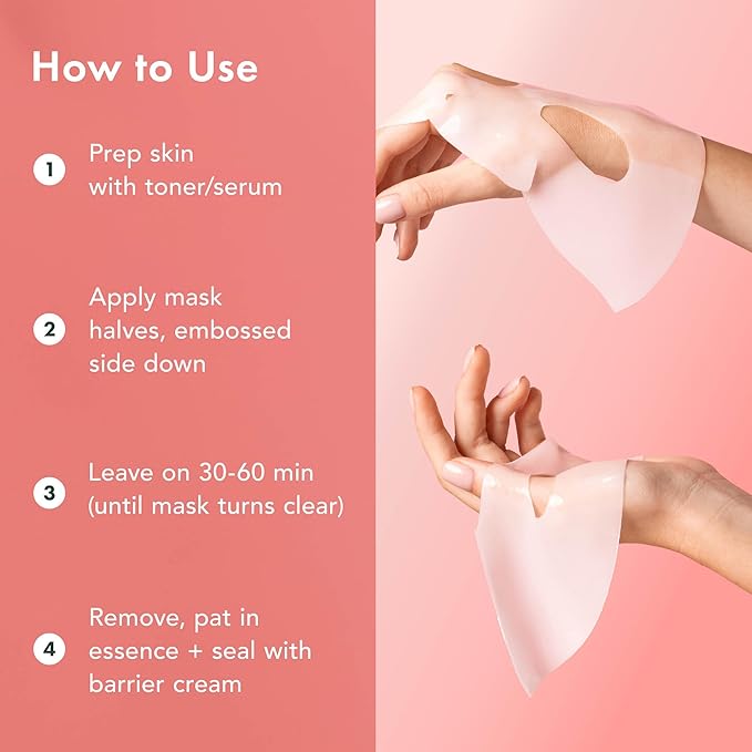 Rael Hydrogel Masks, Deep Hydration Skincare (Collagen PDRN, 4 Ct)