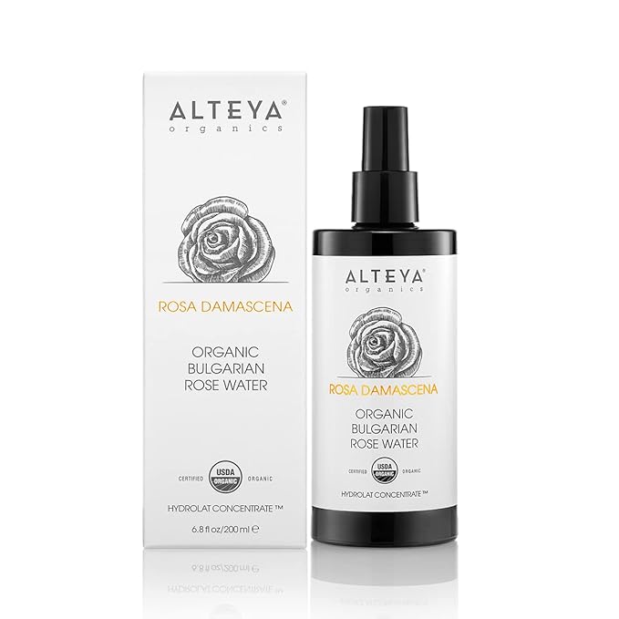 Alteya Organics Rose Water USDA Organic Facial Toner 6.8 Fl Oz Miron Glass